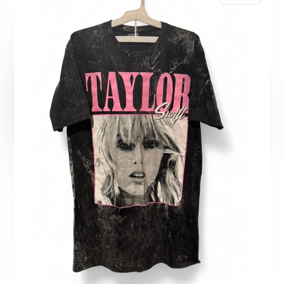 Tops - Taylor Swift Graphic Black T-Shirt Dress from Thailand